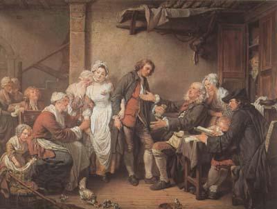Jean Baptiste Greuze L'Accordee du Village (mk08) oil painting picture